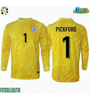 England Jordan Pickford #1 Målvakt Bortatröja EM 2024 Långärmad